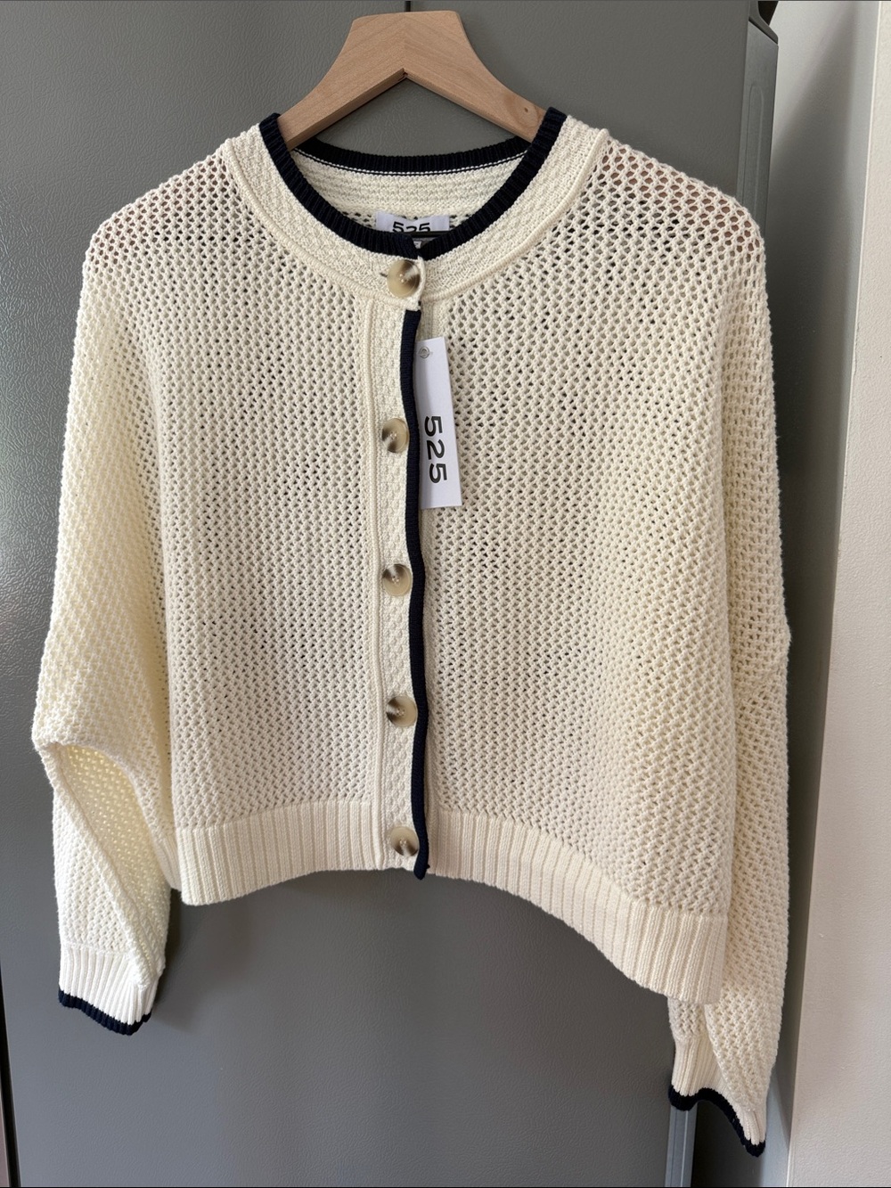 525 America Mesh Long Sleeve Cardigan Size M NWT - Picture 2 of 6